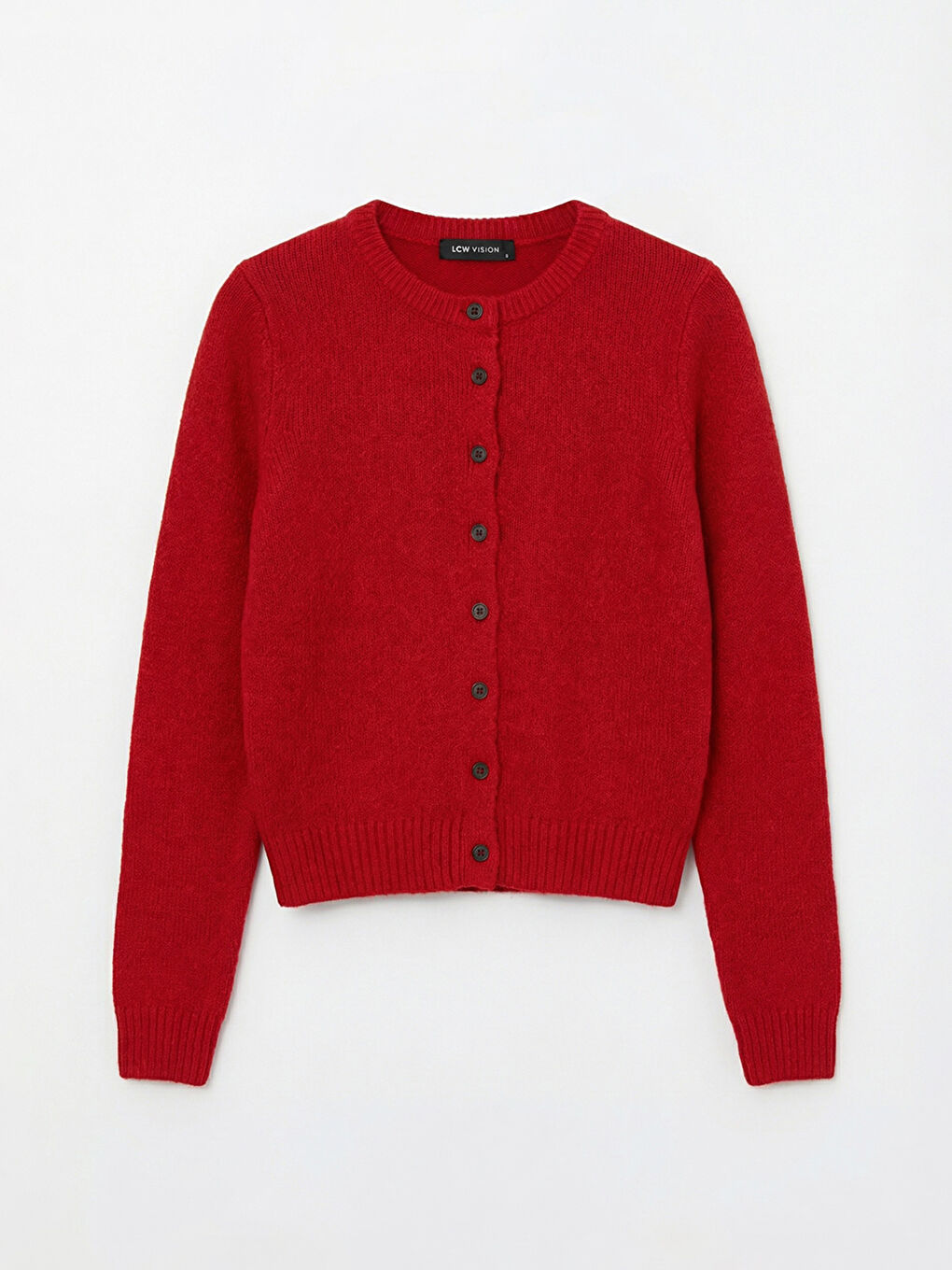 Kırmızı Bisiklet Yaka Kadın Triko Hırka-4