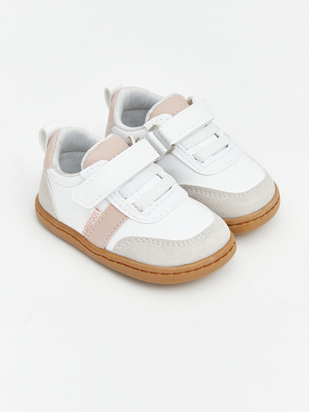 Beyaz Bağcık ve Cırt Cırtlı Kız Bebek Spor Ayakkabı