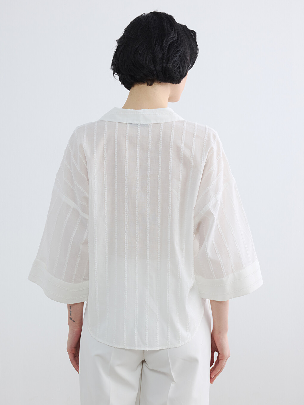 Embroidered Detailed Oversize Women's Shirt-3
