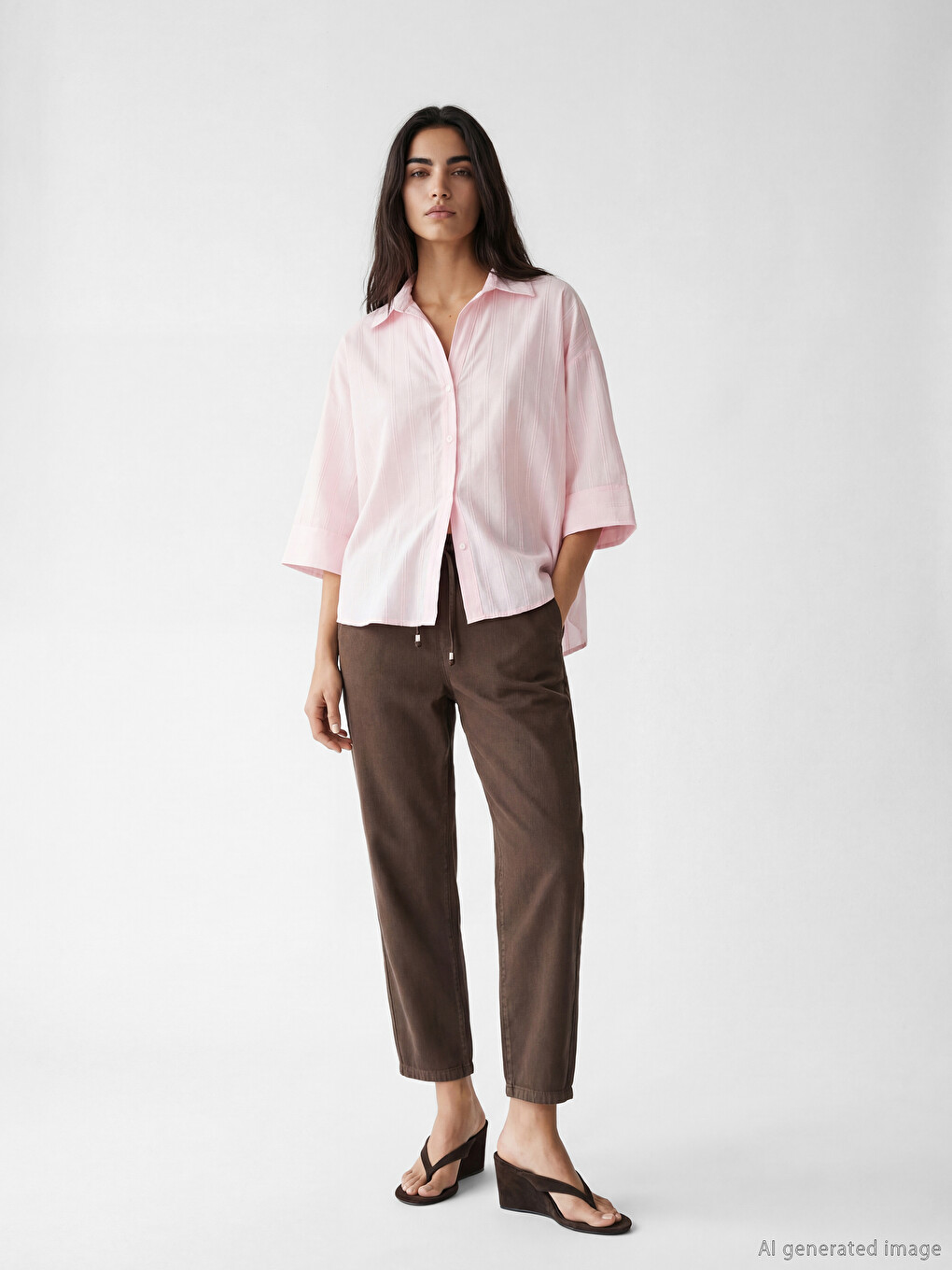 Embroidered Detailed Oversize Women's Shirt-1