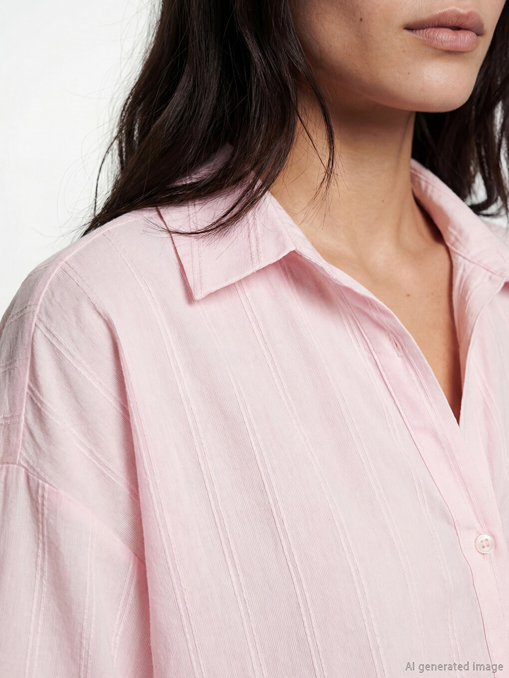 Embroidered Detailed Oversize Women's Shirt-2