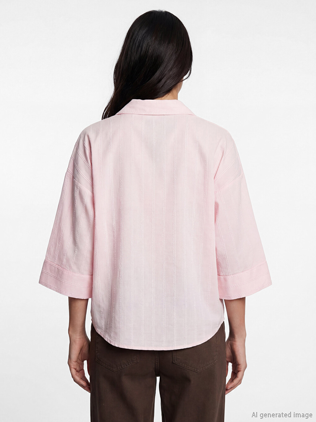 Embroidered Detailed Oversize Women's Shirt-3