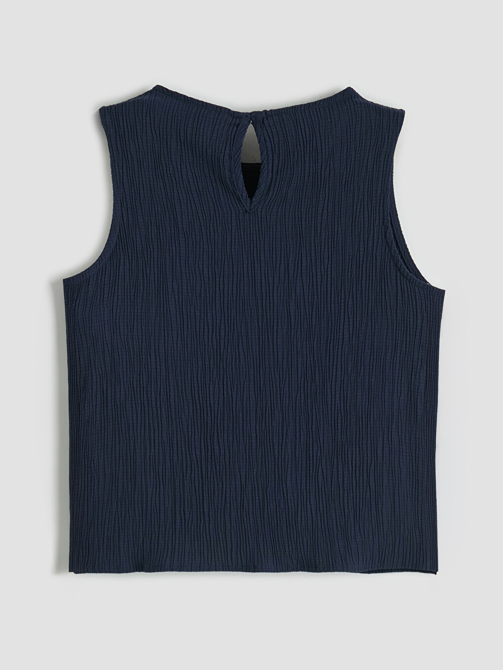 Blouse Texturée en Tissu Dobby à Col Rond-4
