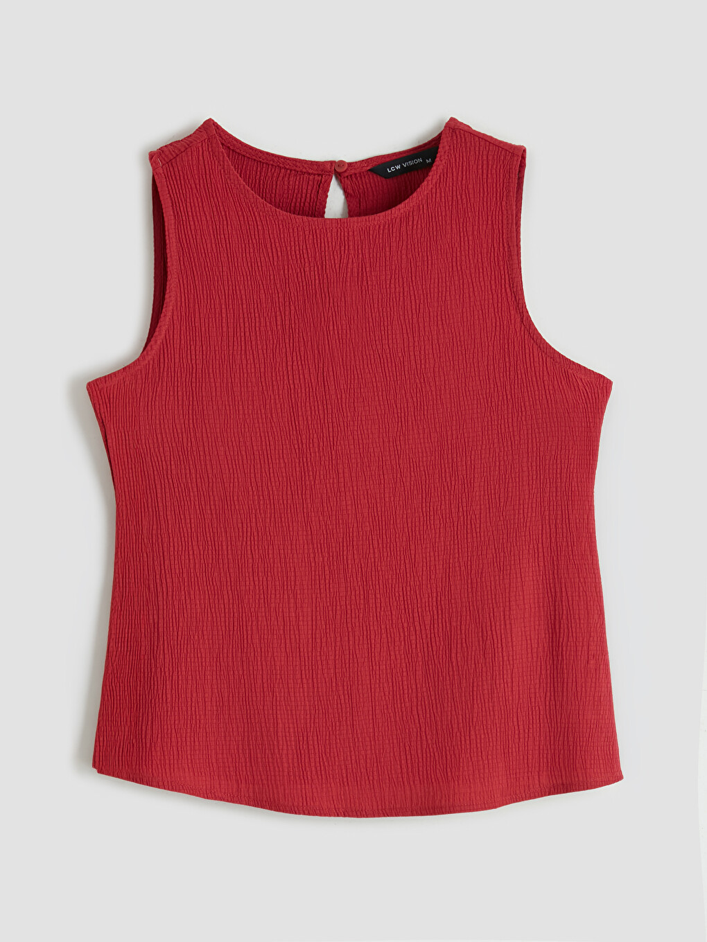 Crew Neck Textured Dobby Blouse-3