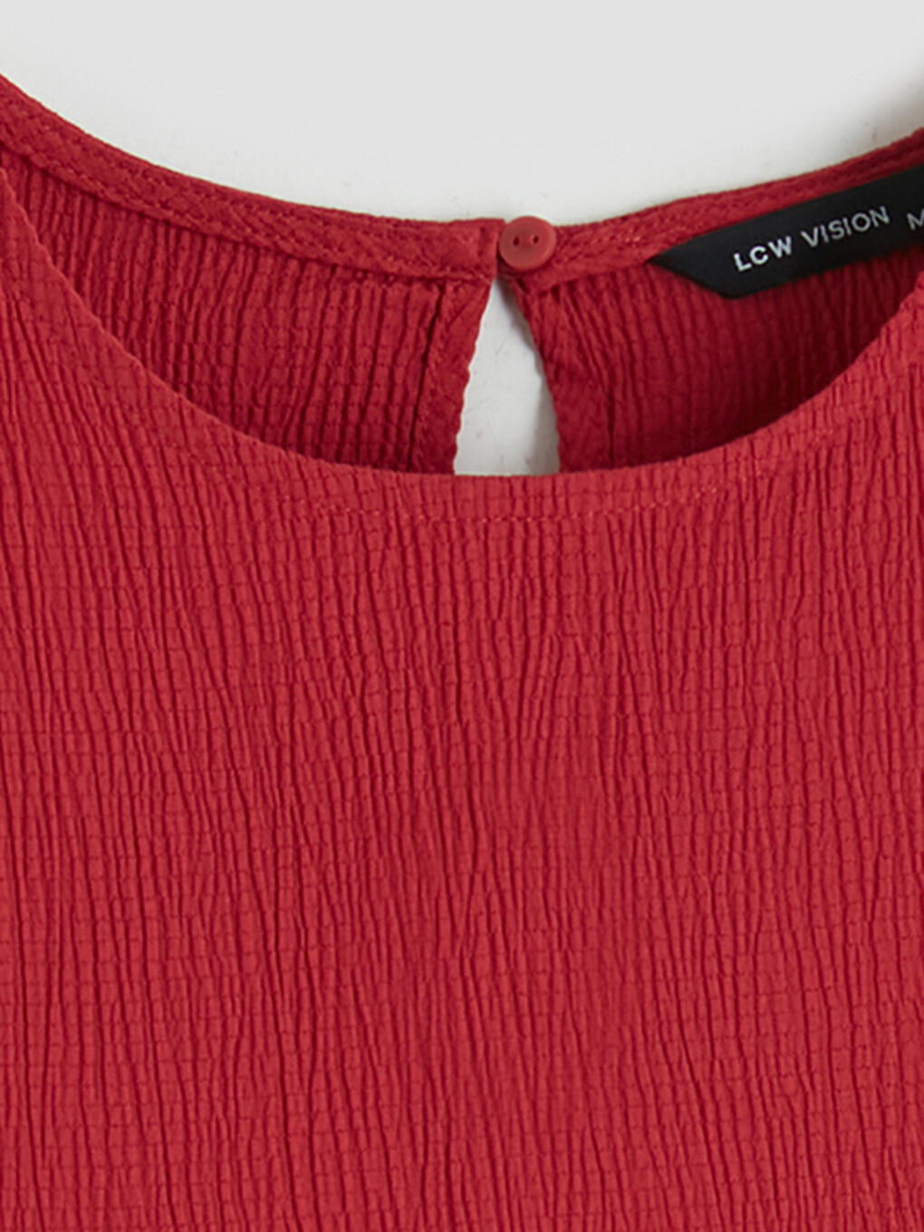 Crew Neck Textured Dobby Blouse-5