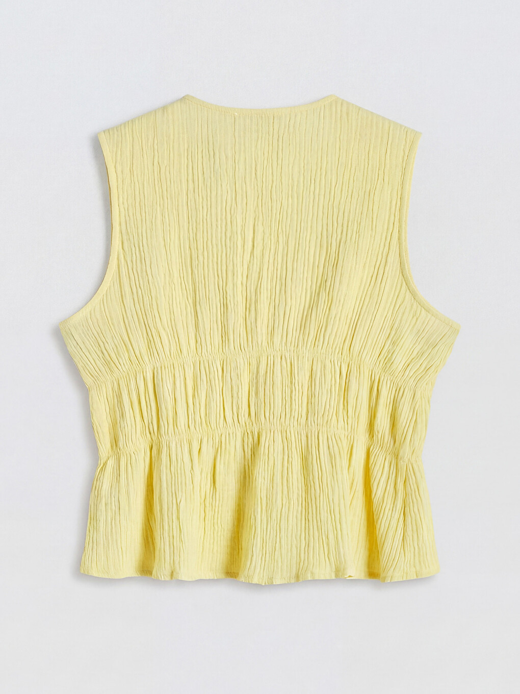V Neck Tied Textured Blouse-5