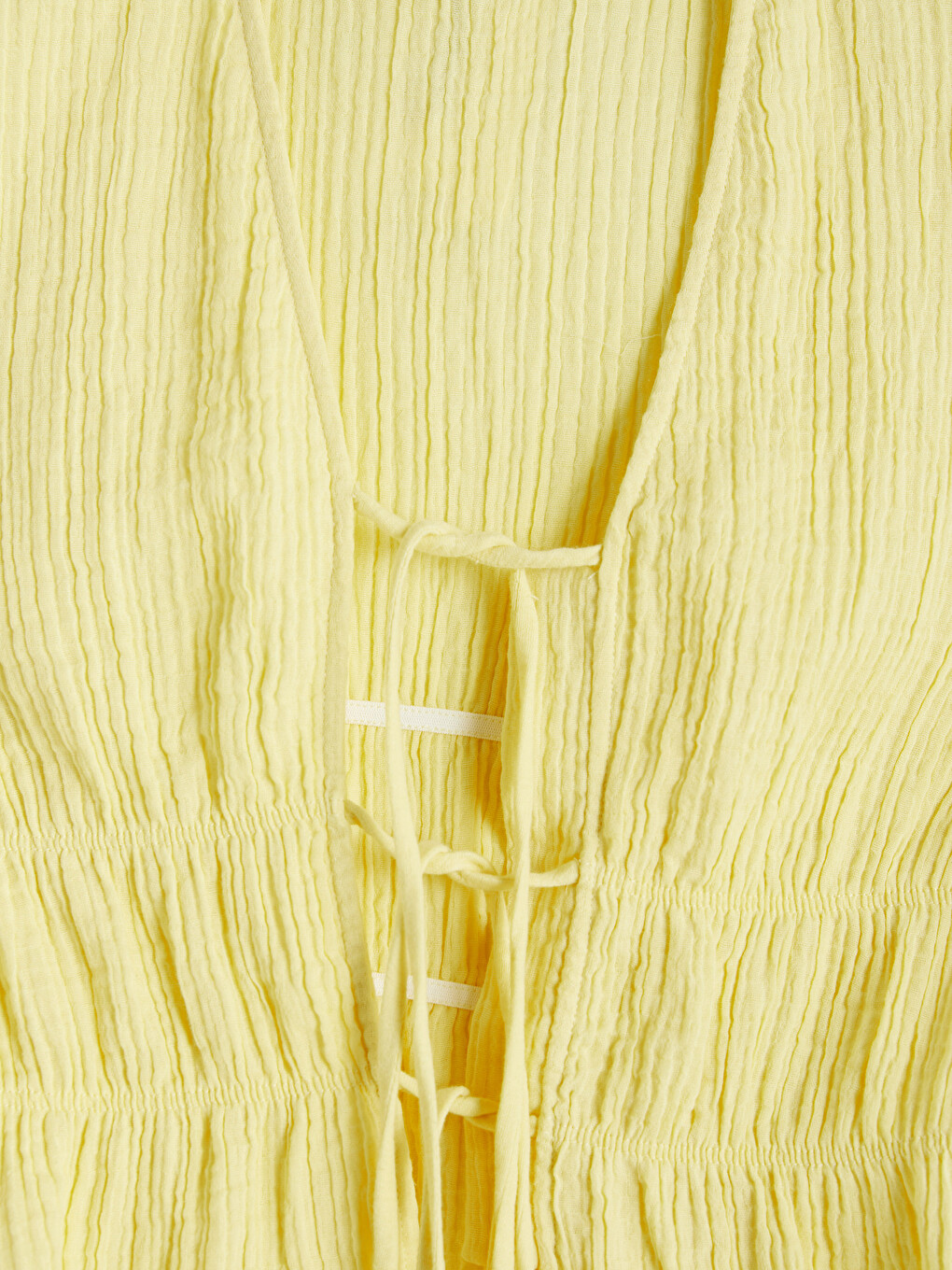 V Neck Tied Textured Blouse-6