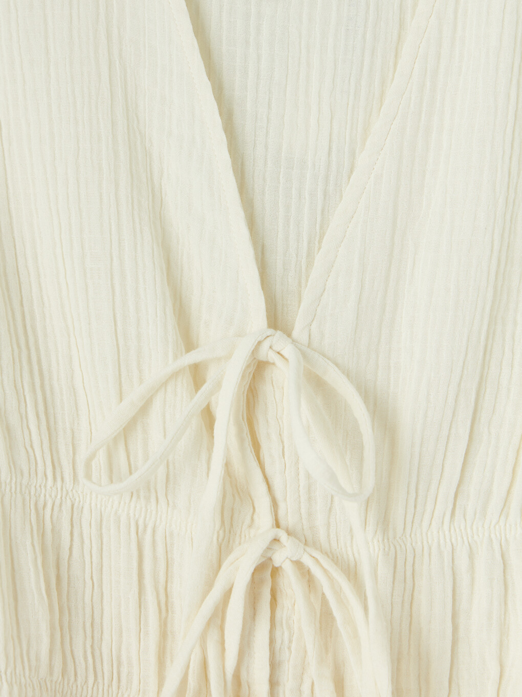 V Neck Tied Textured Blouse-6