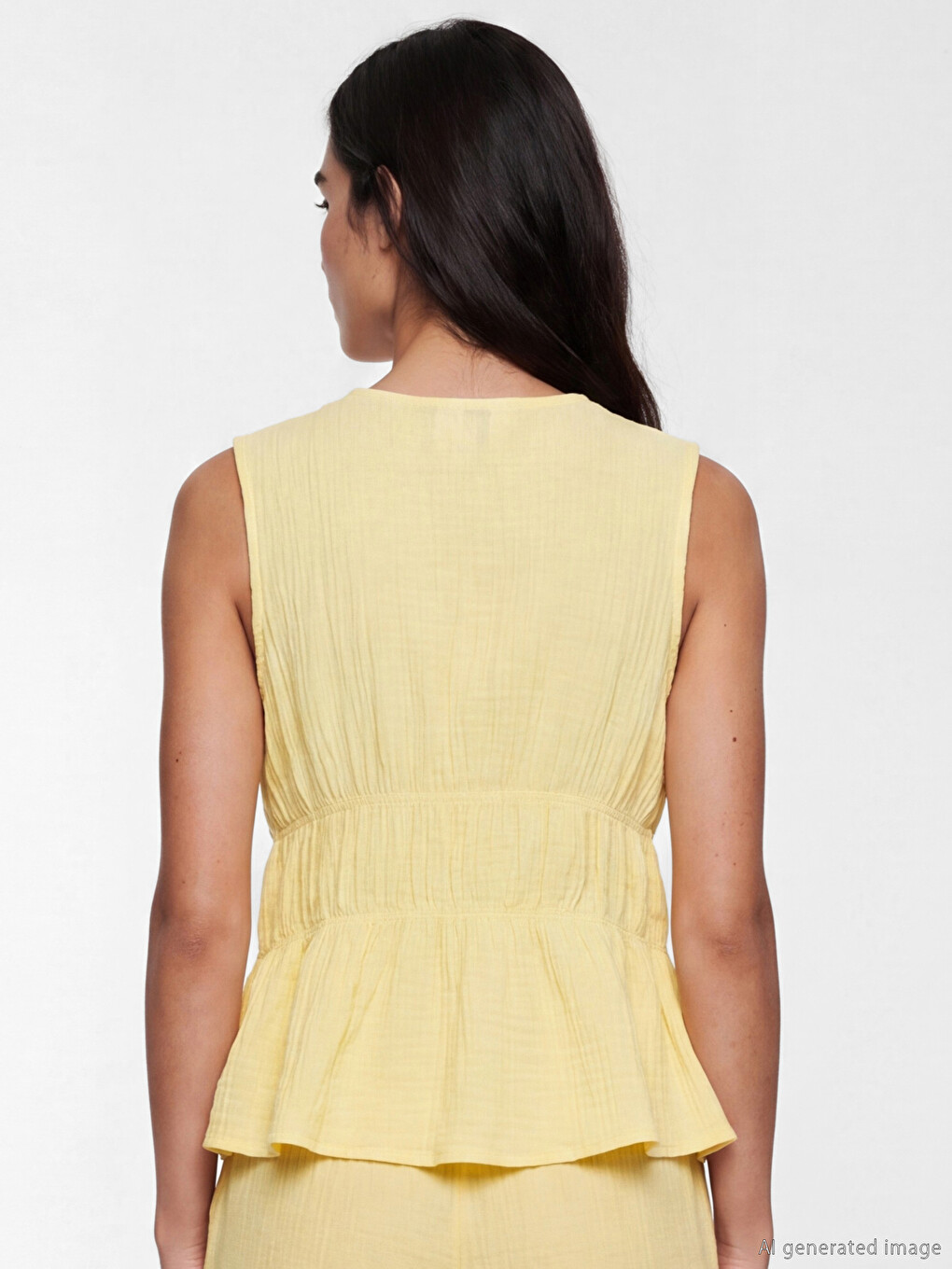 V Neck Tied Textured Blouse-3