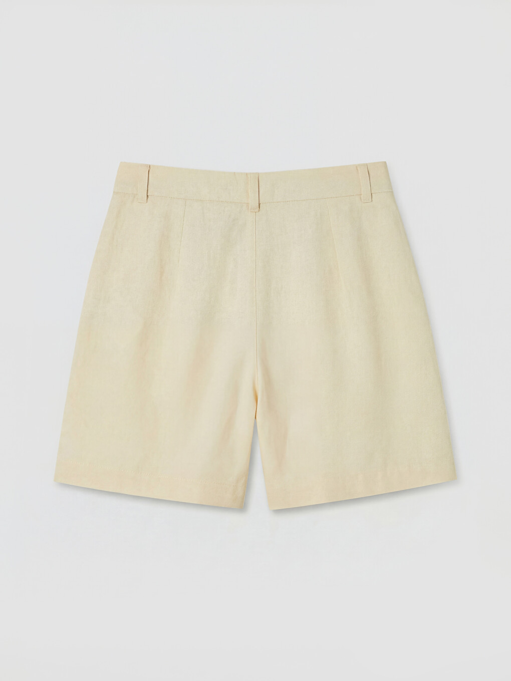 Pleated Linen Blend Women's Shorts-5