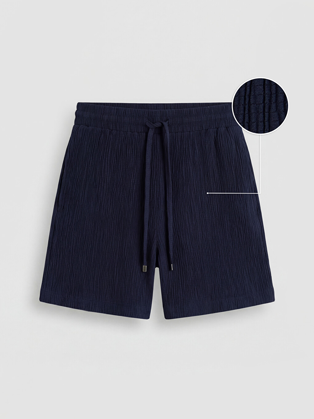 Elastic Waist Textured Women's Shorts-4