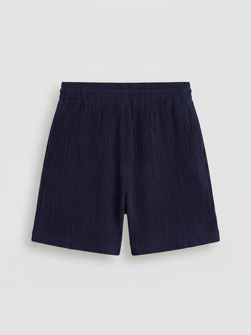 Elastic Waist Textured Women's Shorts-5