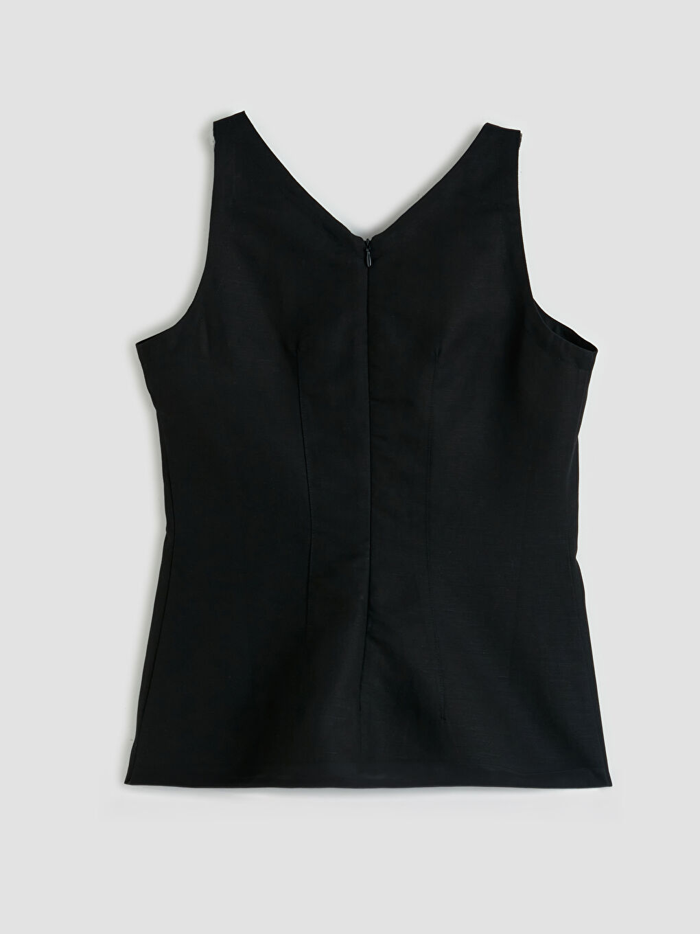 U Neck Linen Blend Blouse-9