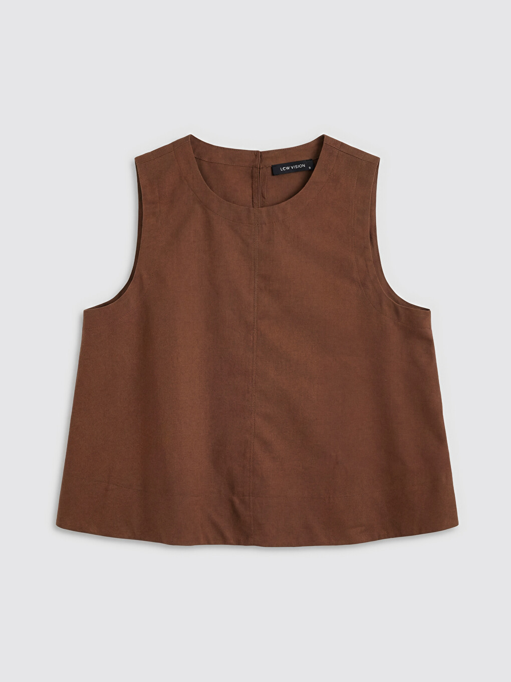 Crew Neck Linen Blend Blouse-3