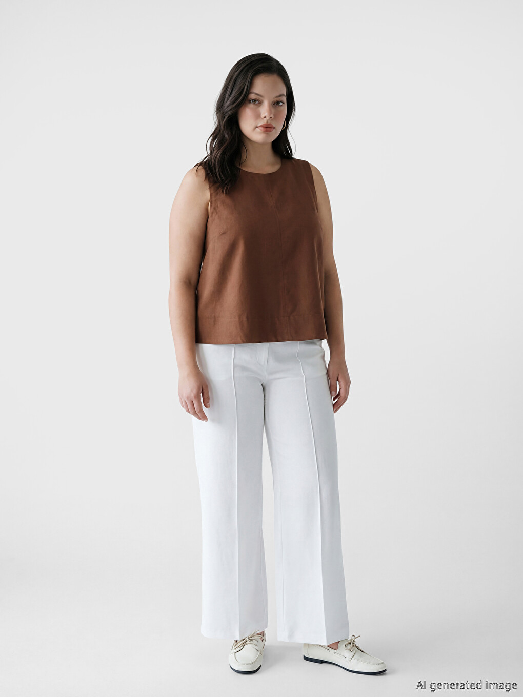 Crew Neck Linen Blend Blouse-1