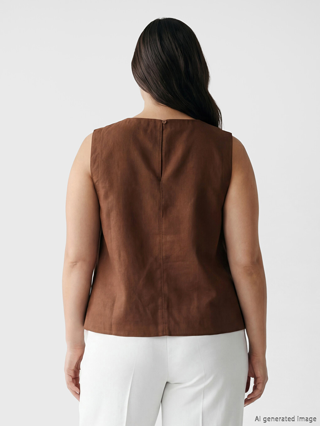 Crew Neck Linen Blend Blouse-2