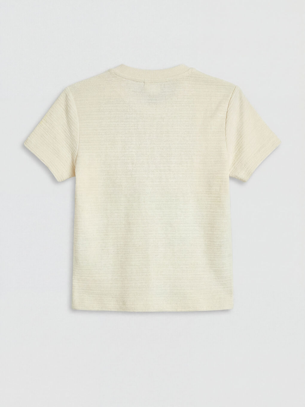 Bej Bisiklet Yaka Erkek Çocuk Tişört-2