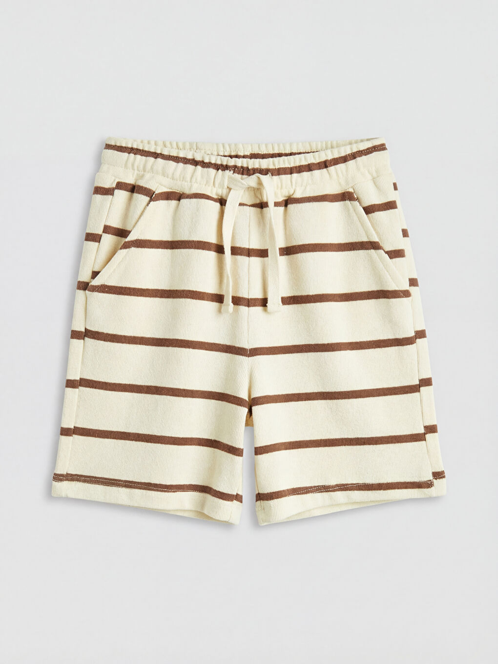 Kahverengi Çizgili Erkek Çocuk Şort