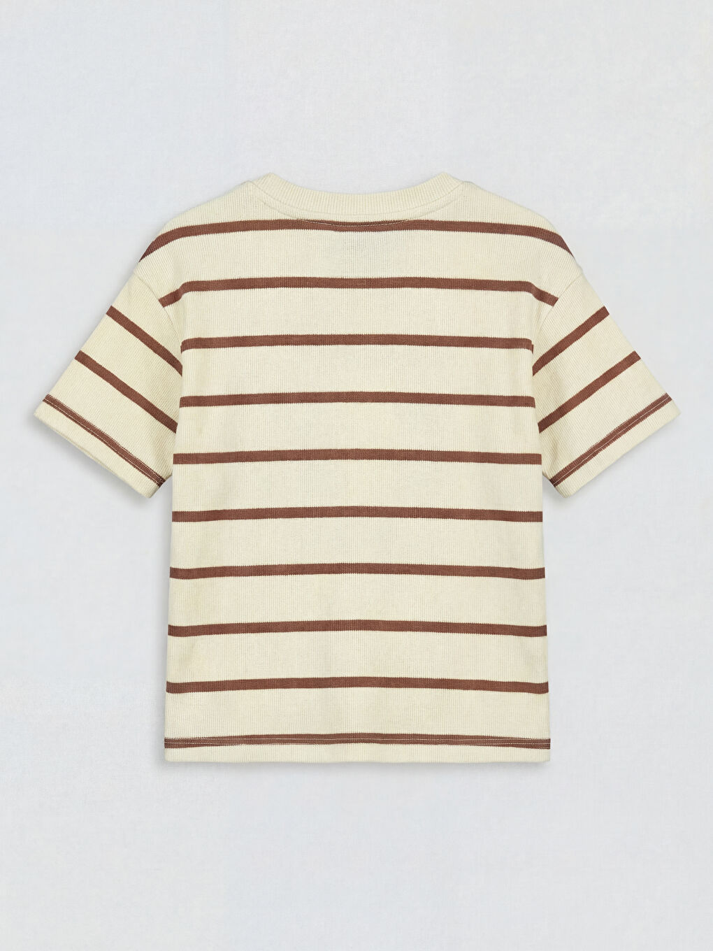Kahverengi Çizgili Erkek Çocuk Tişört ve Şort-2
