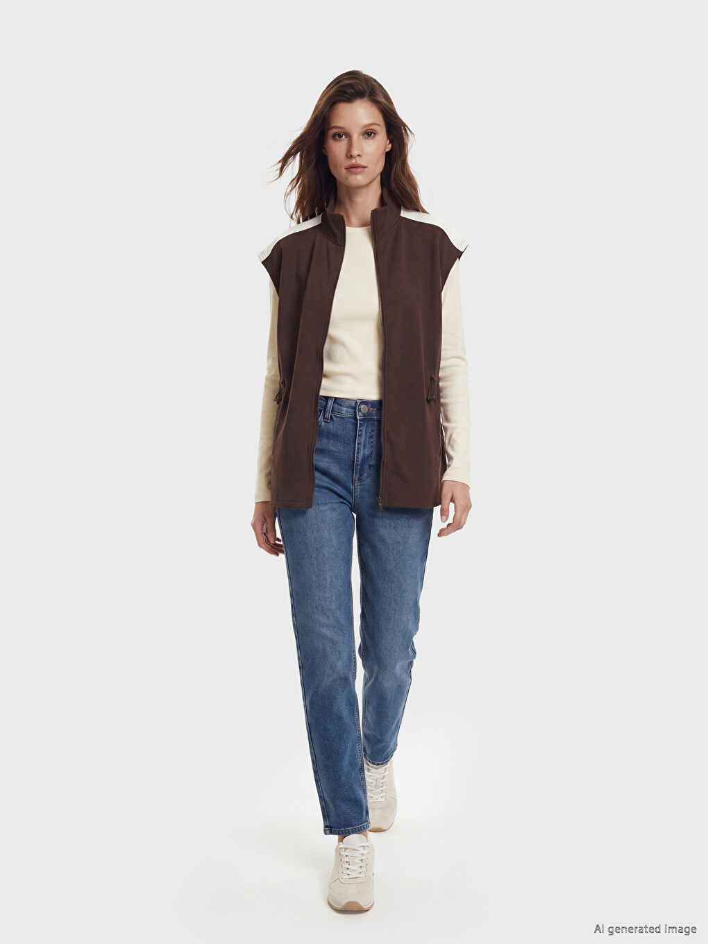 Mock Neck Soft Touch Women's Waistcoat-1