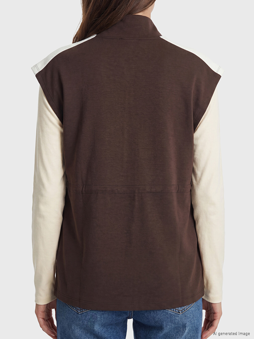 Mock Neck Soft Touch Women's Waistcoat-3
