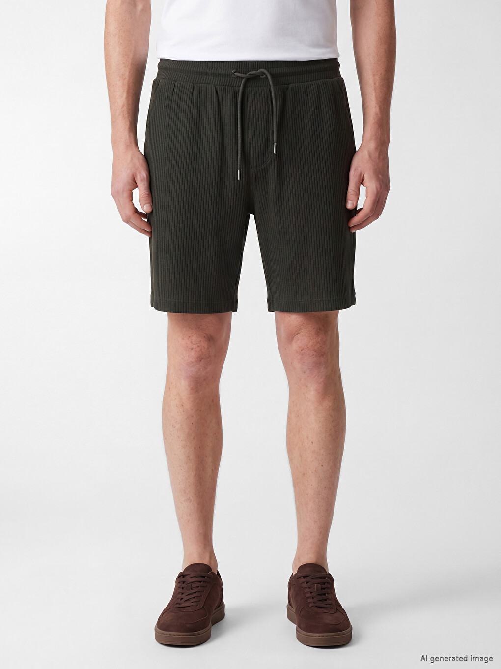 Haki Regular Fit Erkek Şort-1