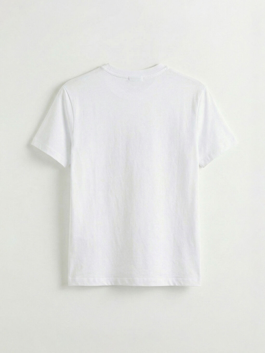 Beyaz Bisiklet Yaka Çiçek Baskılı Kadın Tişört-5