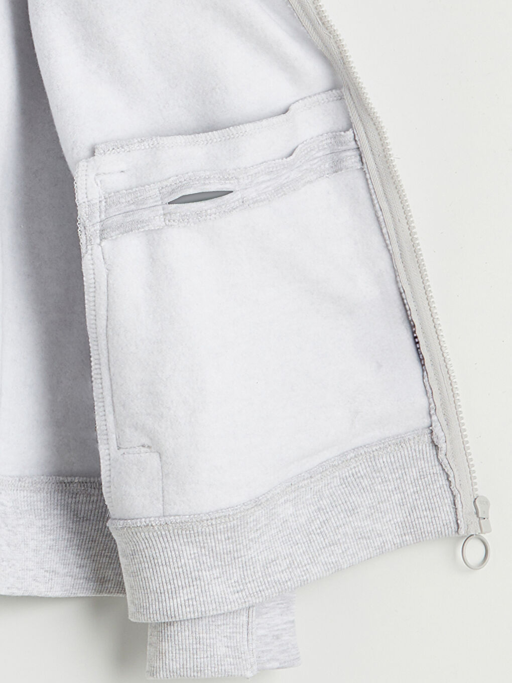 Gri Oversize Kadın Kalın Fermuarlı Sweatshirt-3