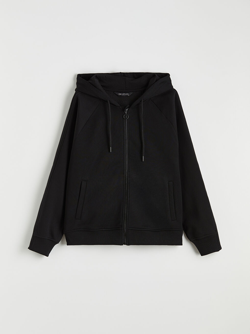 Siyah Oversize Kadın Kalın Fermuarlı Sweatshirt-1