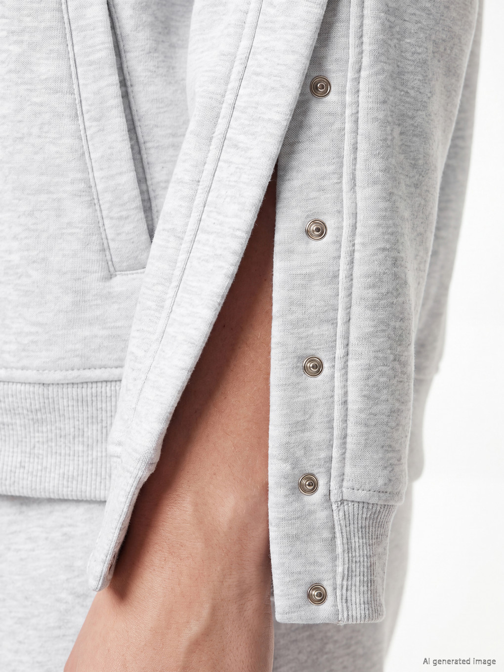Gri Kolay Giyilebilir Kadın Oversize Kalın Fermuarlı Sweatshirt-3