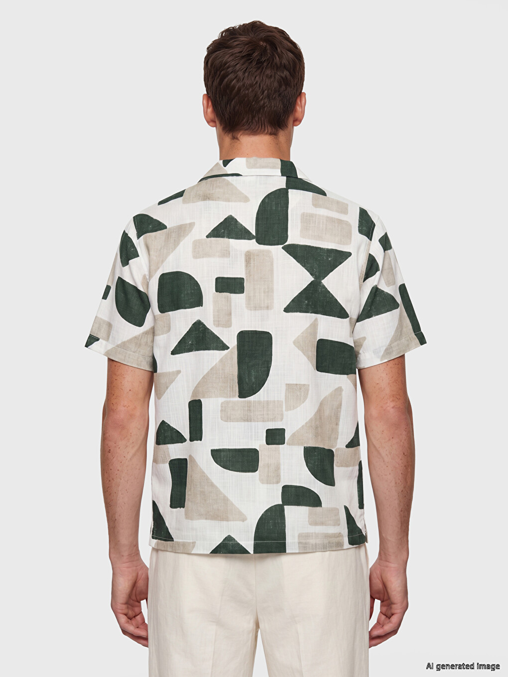 Regular Fit Printed Poplin Men's Shirt-2