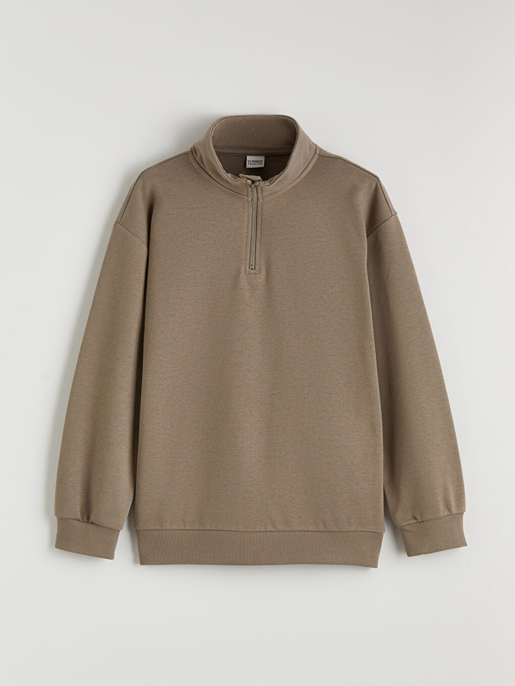 Kahverengi Dik Yaka Erkek Çocuk Sweatshirt