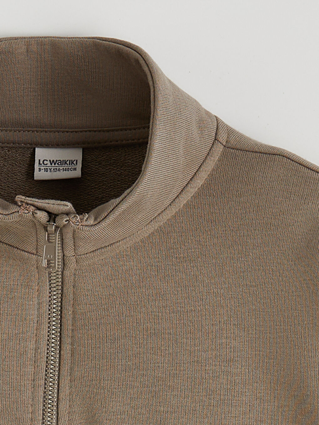 Kahverengi Dik Yaka Erkek Çocuk Sweatshirt-1