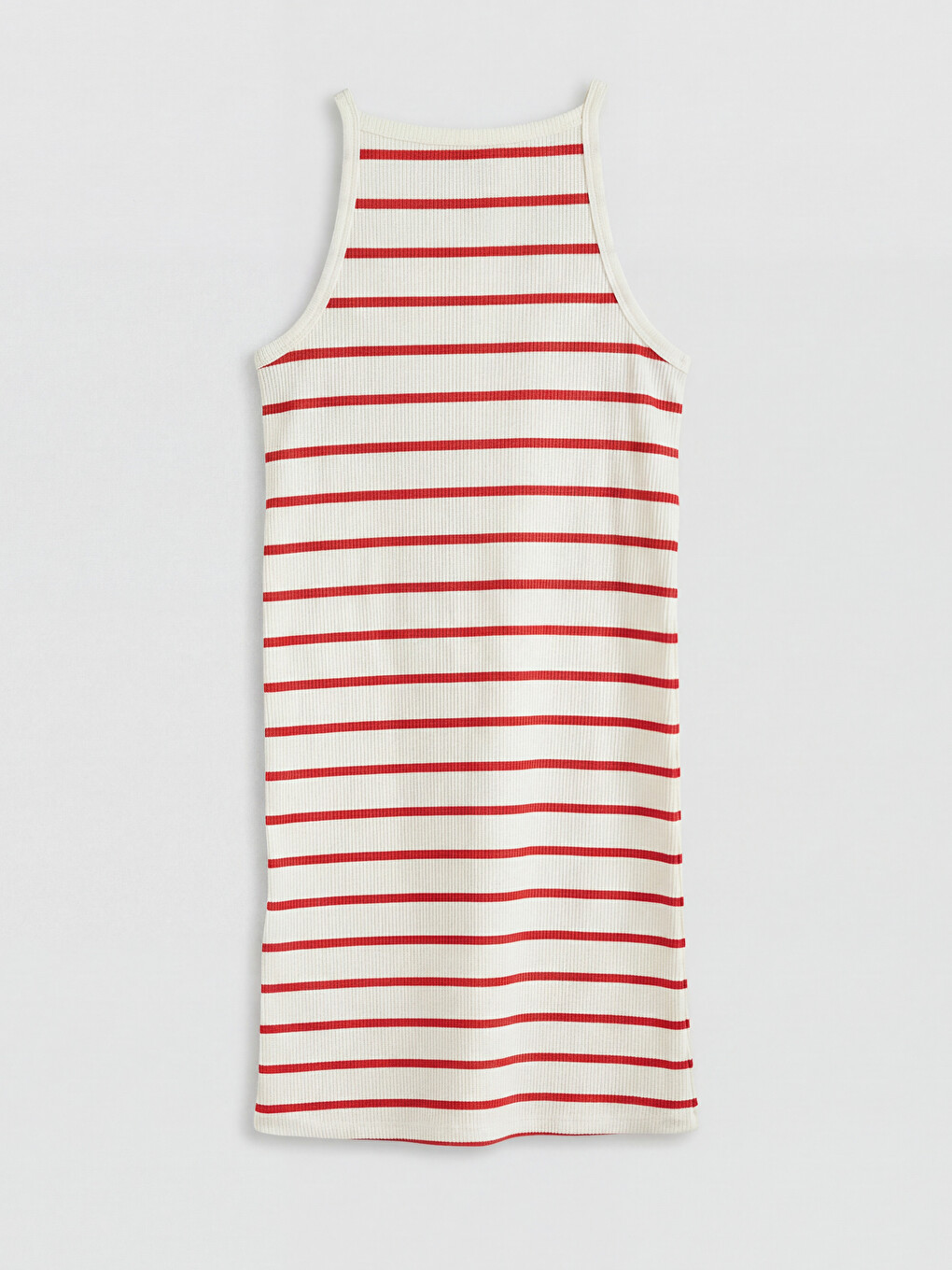 U Neck Striped Girls' Ribbed Dress-3