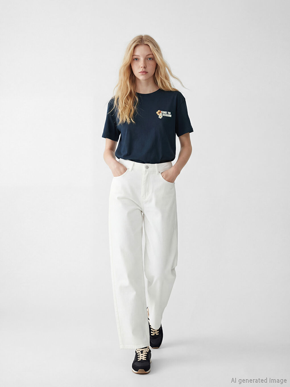 Woman NAVY T-Shirt-1