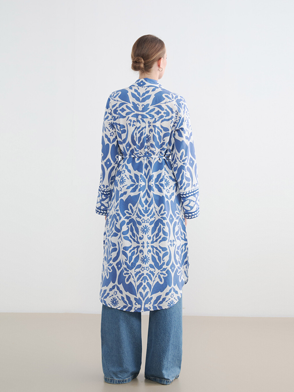 Patterned Oversize Women's Shirt Tunic-3