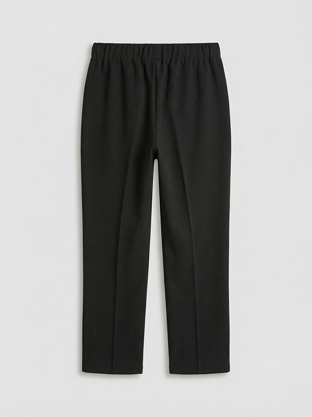 Siyah Beli Lastikli Düğme Detaylı Kadın Pantolon-1