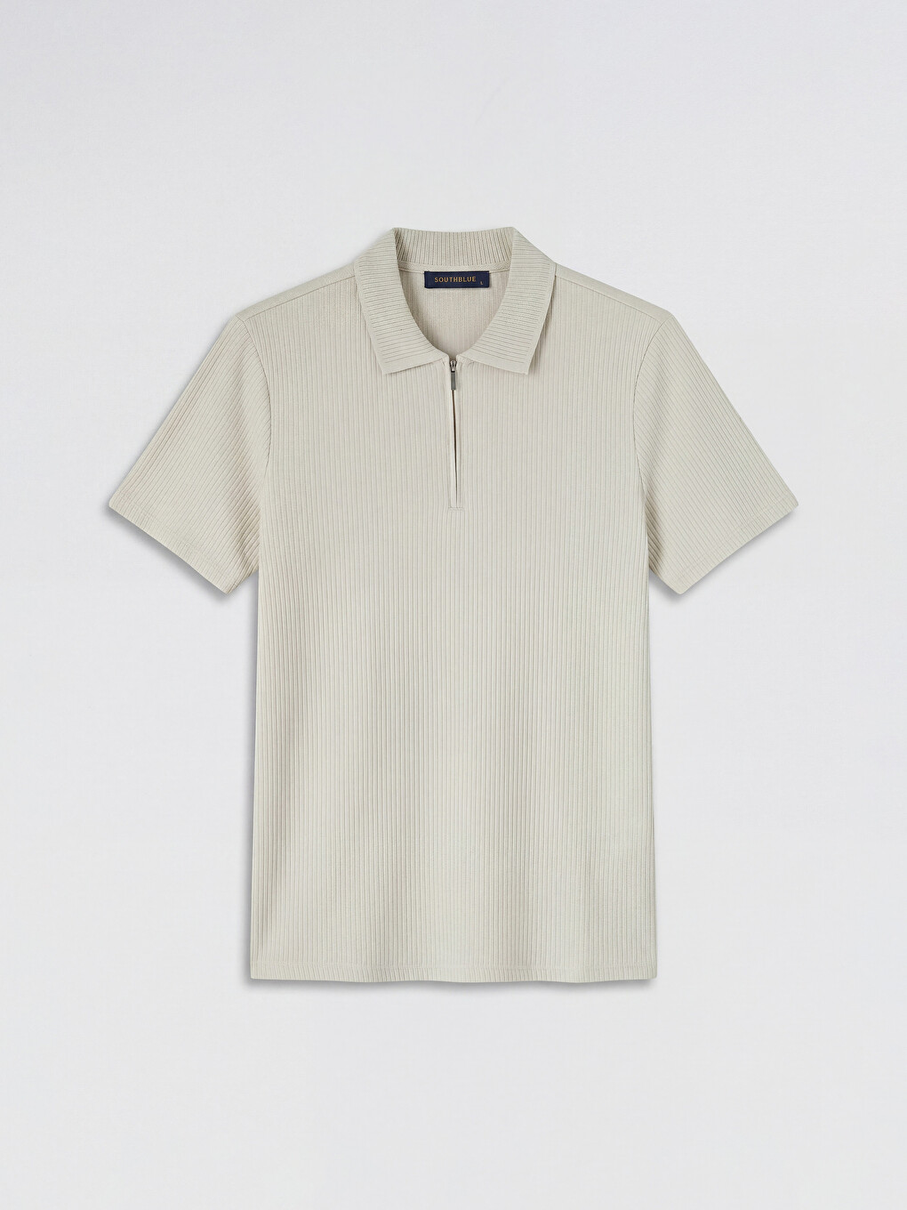 Bej Regular Fit Polo Yaka Triko Erkek Tişört-4