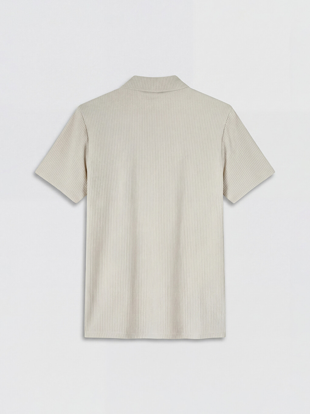 Bej Regular Fit Polo Yaka Triko Erkek Tişört-5