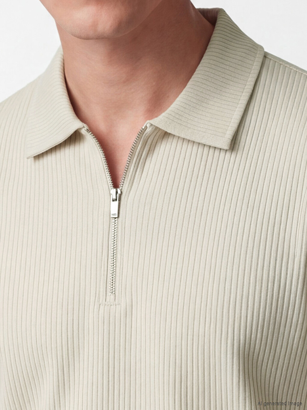 Bej Regular Fit Polo Yaka Triko Erkek Tişört-2