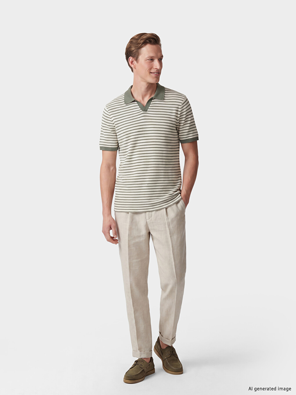 Polo Collar Striped Men's T-Shirt-1
