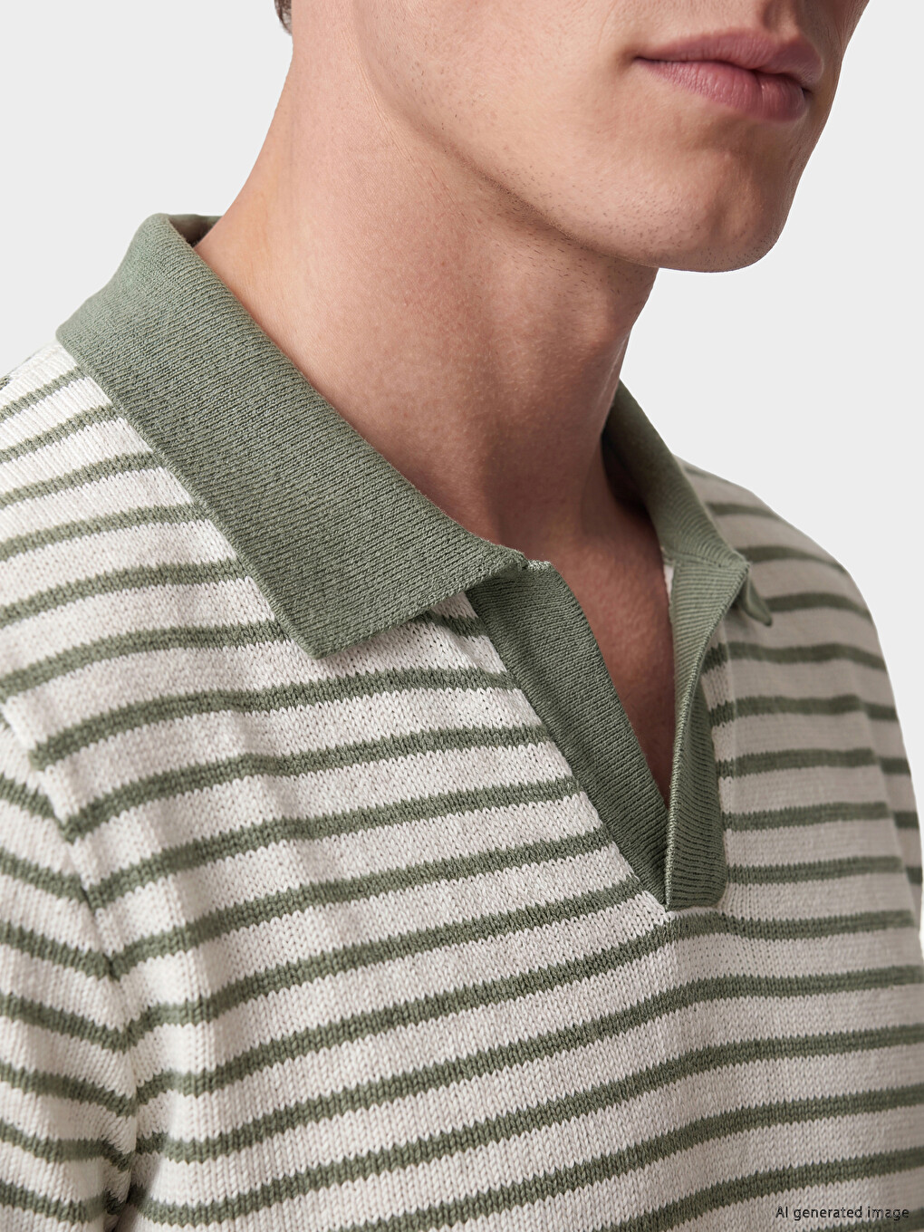 Polo Collar Striped Men's T-Shirt-2