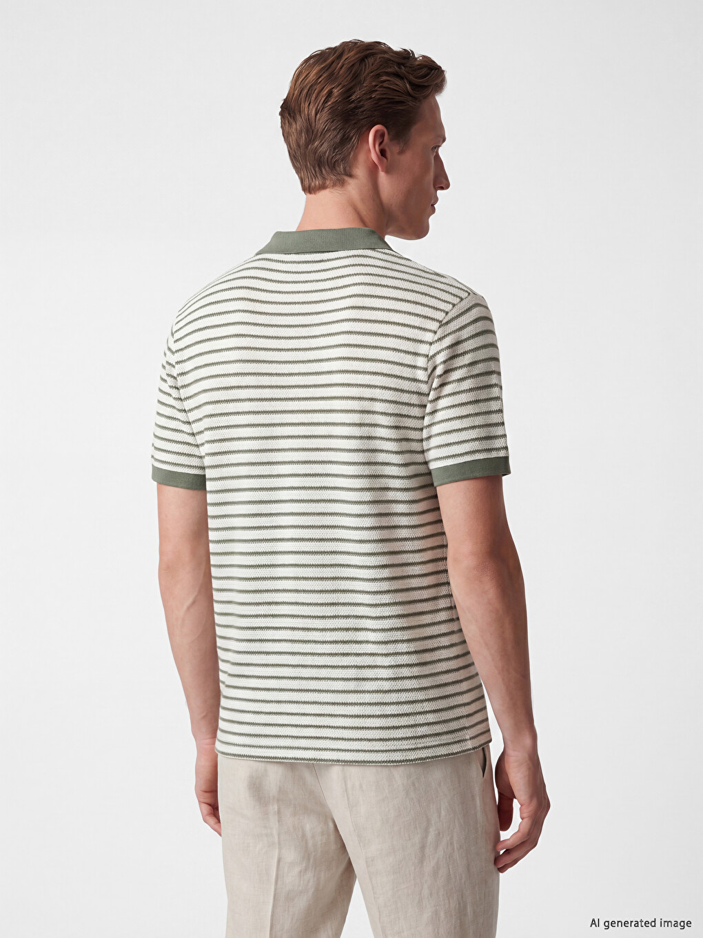 Polo Collar Striped Men's T-Shirt-3