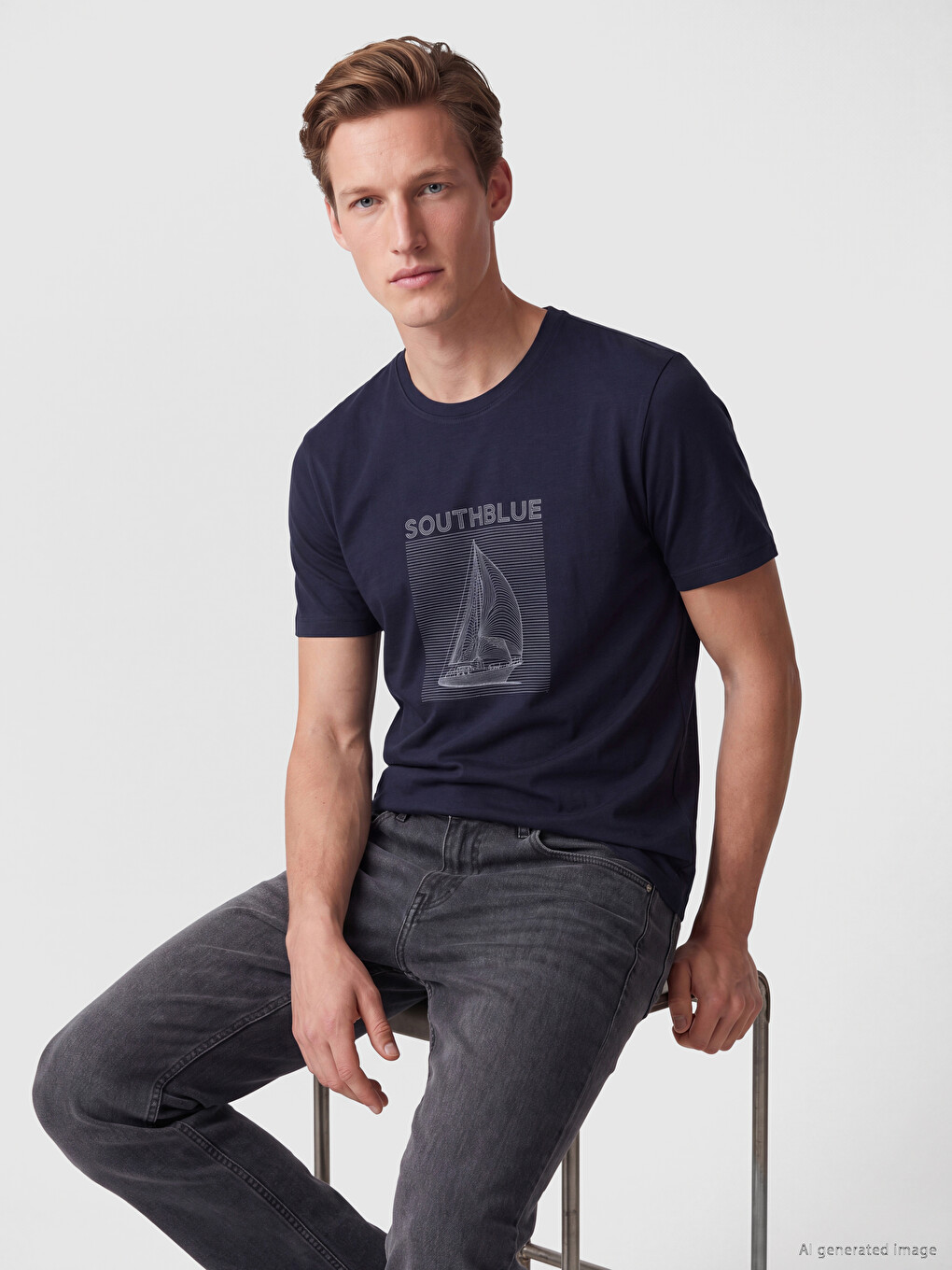 Standard Fit Crew Neck Printed Men's T-shirt