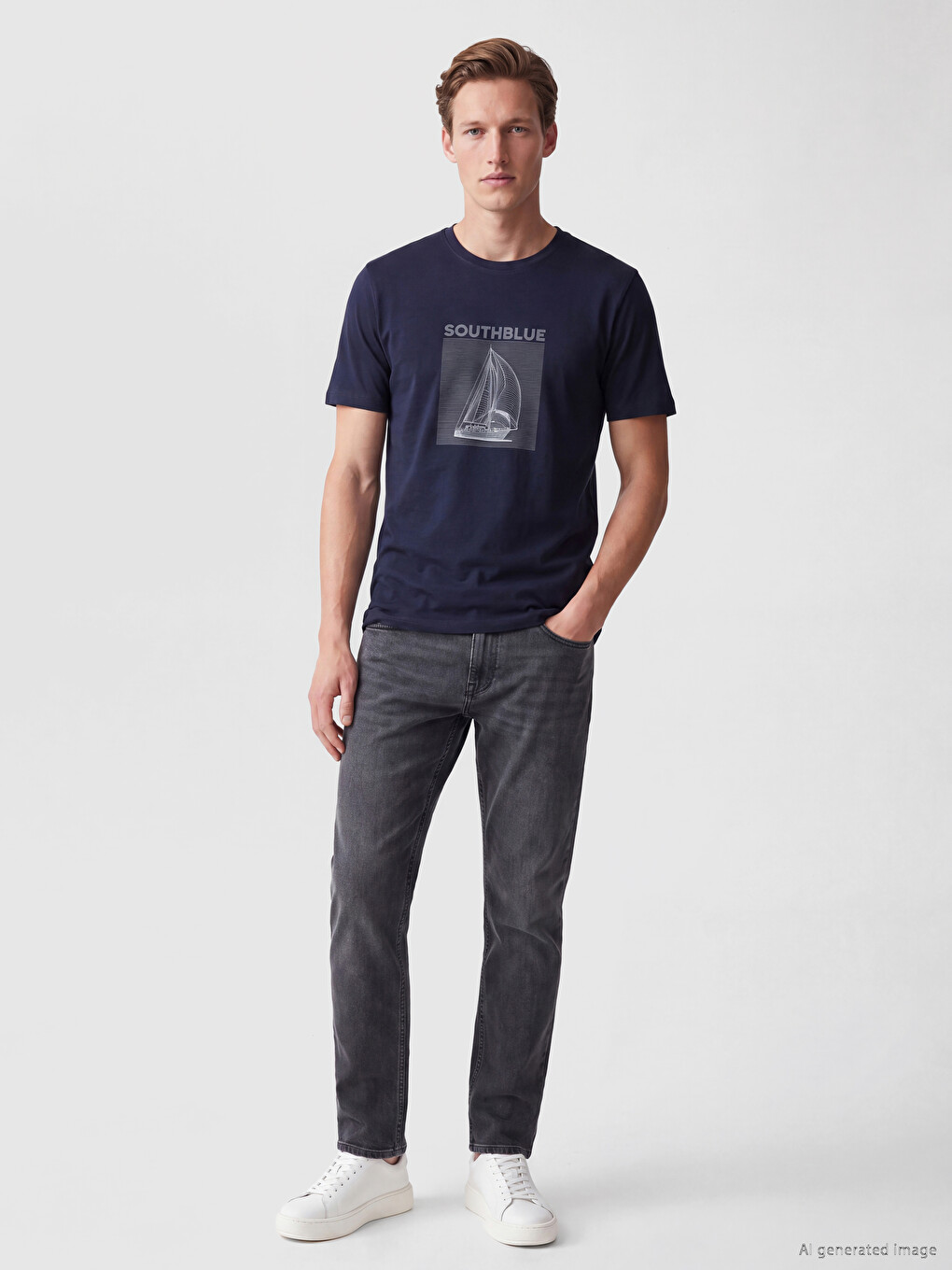 Standard Fit Crew Neck Printed Men's T-shirt-1