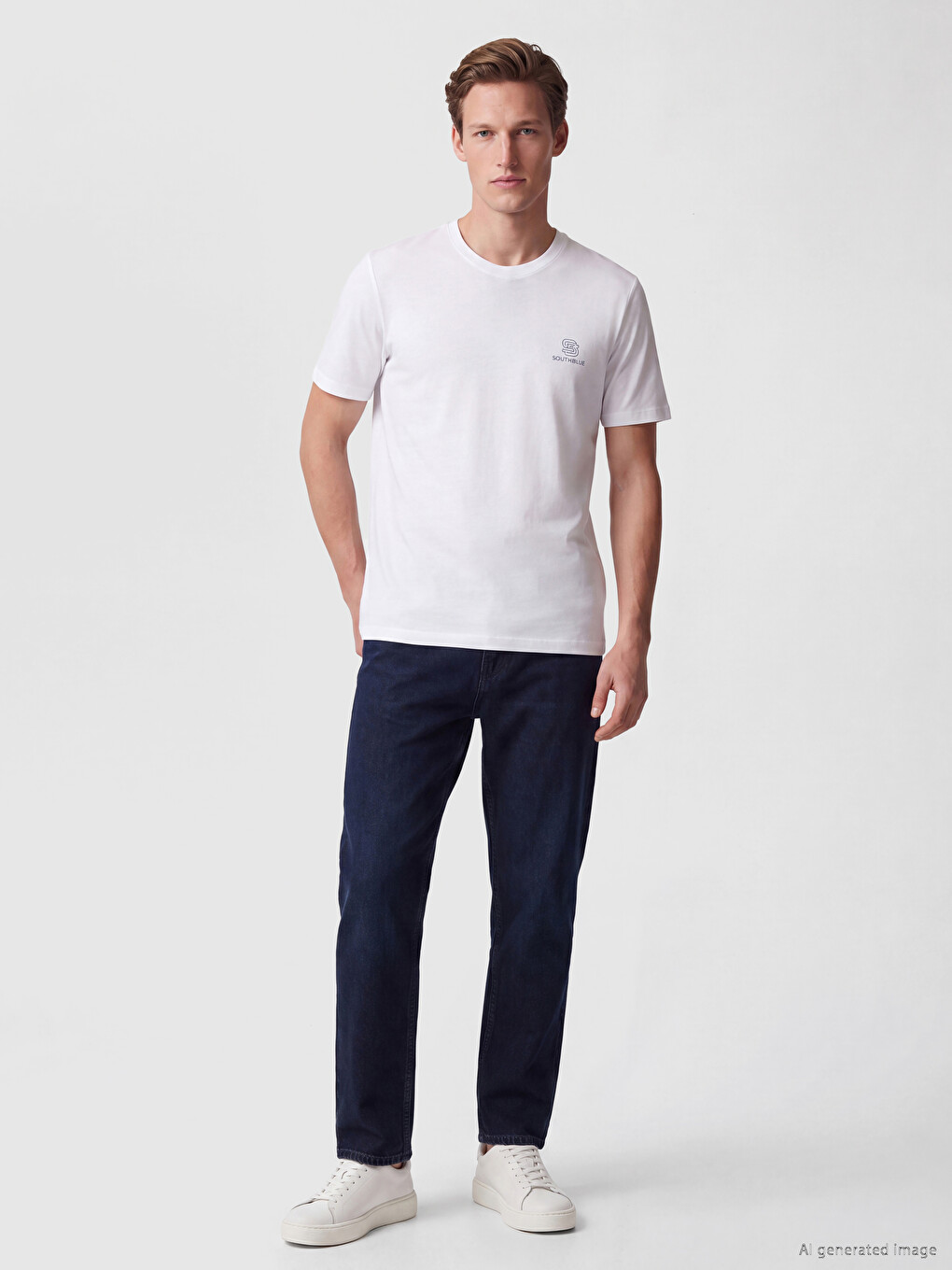 Crew Neck Embroidered Jersey Men's T-shirt-1