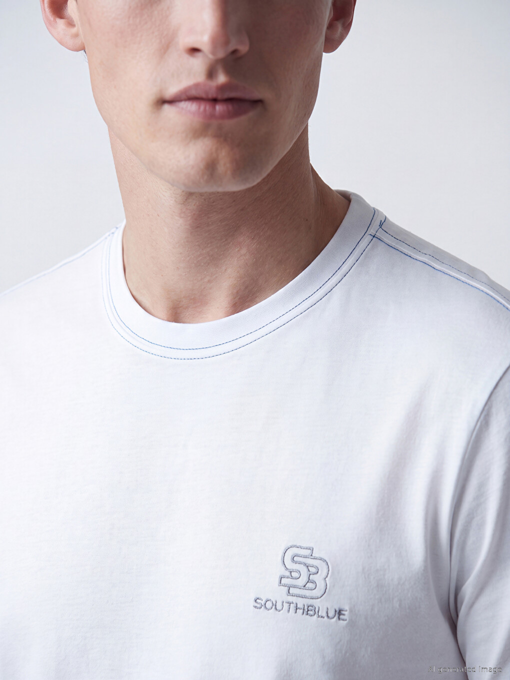 Crew Neck Embroidered Jersey Men's T-shirt-2