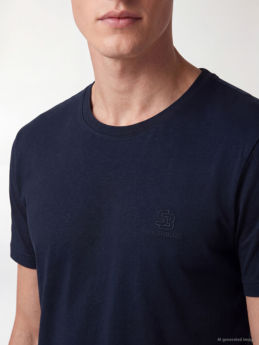 Crew Neck Embroidered Jersey Men's T-shirt-2