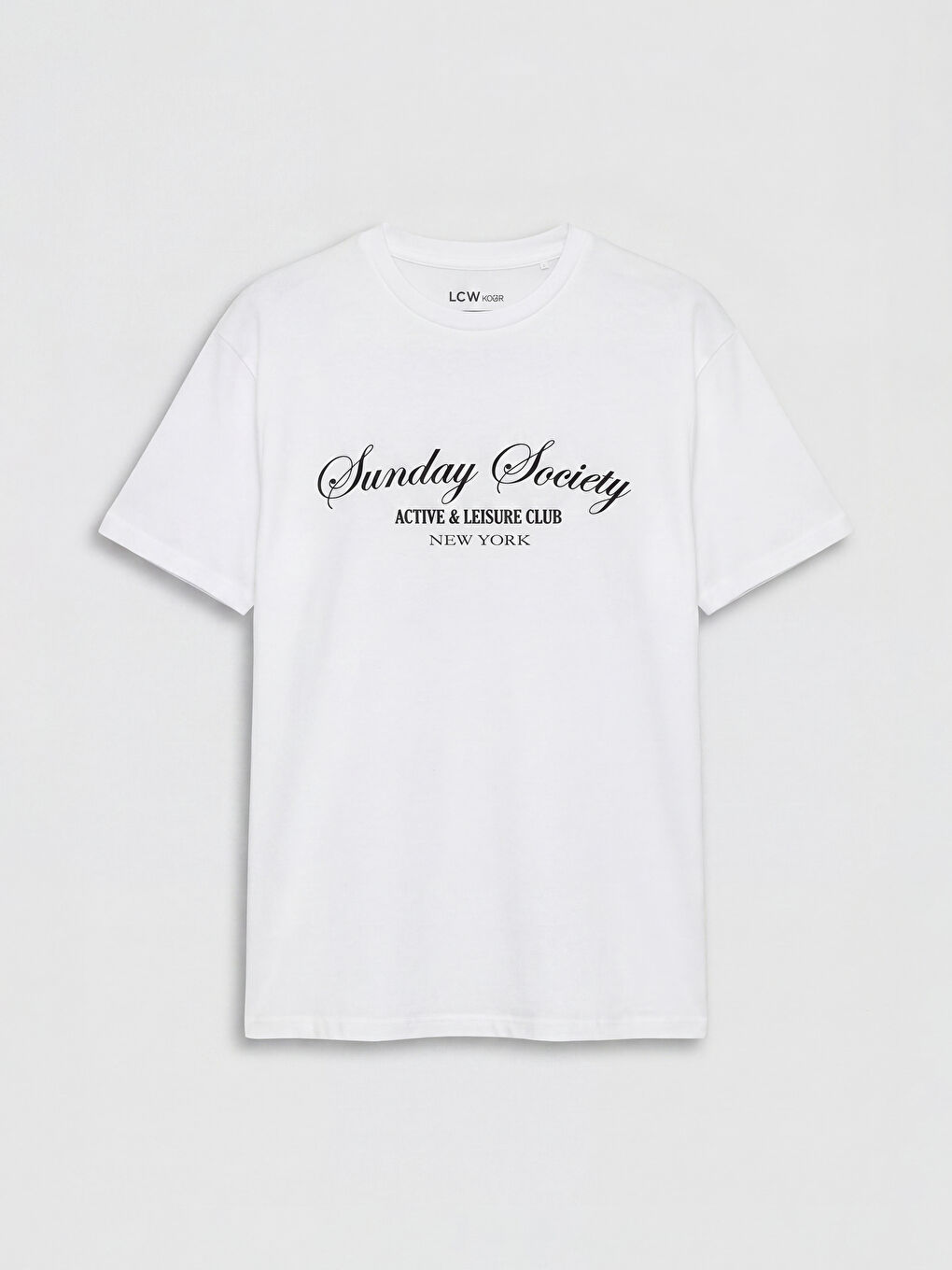 Beyaz Baskılı Kadın Oversize Spor Tişört