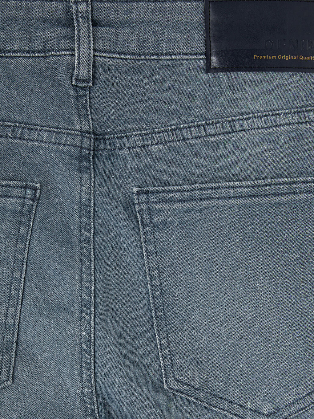 Gri Slim Fit Erkek Jean Şort-3
